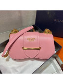 Prada Saffiano Leather Sidonie Chain Bag 1BD219 Pink 2021