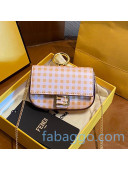 Fendi Check Leather Nano Baguette Charm Beige/Yellow 2020