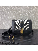 Valentino Vlogo Zebra-Fur Accordion Shoulder Bag 0039 Black/White 2021