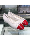 Chanel Calfskin Ballerinas G02819 White/Red 2019