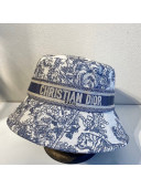 Dior Bucket Hat in Toile de Jouy Reverse Embroidered Cotton Light Blue 2021