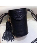 Chanel Calfskin Vintage Bucket Bag with Cover Black