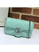 Gucci GG Marmont Matelassé Super Mini Shoulder Bag 476433 Pastel Green 2020