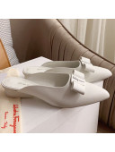 Salvatore Ferragamo Viva Lambskin Bow Mules White 2021