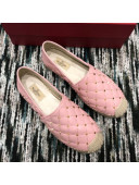 Valentino Rockstuds Lambskin Espadrilles Pink 2019