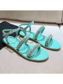 Chanel Suede Chain Flat Sandals G36934 Blue 2021