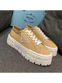 Prada Nylon Platform Sneakers Beige 2021