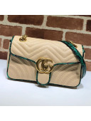 Gucci GG Marmont Raffia Small Shoulder Bag ‎443497 Beige/Green Snakeskin Trim 2019