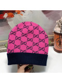 Gucci Wool Blend Knit Hat Pink 2021