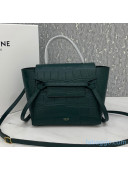 Celine Nano Belt Bag In Crocodille Embossed Calfskin Dark Green 2020