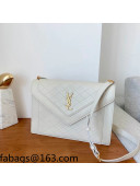 Saint Laurent Gaby Satchel Bag in Vintage Lambskin 668863 White/Gold 2021