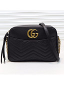 Gucci GG Marmont Leather Medium Shoulder Bag 443499 Black 2019