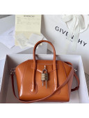 Givenchy Mini Antigona Lock Bag in Box Leather Brown 2022