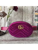 Gucci 476434 Marmont Matelassé Velvet Belt Bag Fuchsia 2017