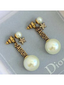 Dior J'Adior Pearl Earrings Aged Gold/White 2020