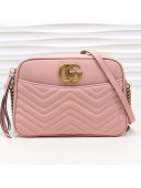 Gucci GG Marmont Leather Medium Shoulder Bag 443499 Pink 2019