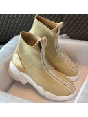 Dior Knit Logo Band High-Top Sneaker Boot Gold 2019