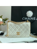 Chanel Quilted Calfskin Mini Flap Bag with Adjustable Strap AS2615 White 2021