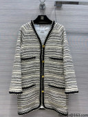 Chanel Tweed Long Jacket CHJ30157 Black/White 2022