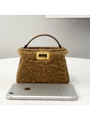 Fendi Nano Baguette Charm in Brown Shearling 2021 8516 