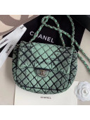 Chanel Quilted Denim Small Flap Bag Green 2020