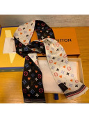 Louis Vuitton Game On Silk Bandeau Scarf 8x120cm Black/White 2021