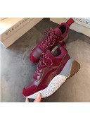 Stella McCartney Eclypse Lace-up Sneaker in Calfskin and Suede Burgundy 2019