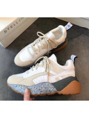 Stella McCartney Eclypse Lace-up Sneaker in Calfskin and Suede White/Silver 2019