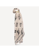 Louis Vuitton LV Crafty Bi Color Envy Stole Bandeau Scarf with LV Circle 45X160cm White 2021