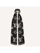 Louis Vuitton LV Crafty Bi Color Envy Stole Bandeau Scarf with LV Circle 45X160cm Black 2021