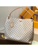 Louis Vuitton Graceful MM Hobo Bag in Damier Azur Canvas N42233 White 2022