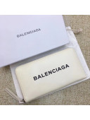 Balenciaga Everyday Logo Calfskin Zip Around Wallet White 2017