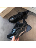 Stella McCartney Eclypse Lace-up Sneaker in Calfskin and Suede Black 2019