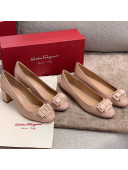 Salvatore Ferragamo Patent Leather Bow Flat Ballerinas/Pumps Nude 2021