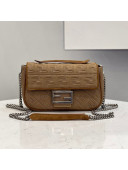 Fendi Baguette Medium Bag in Beige Texture FF Fabric 2021 8529