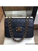 Chanel Vintage Quilted Grained Leather Flap Bag A088 Black/Gold 2021