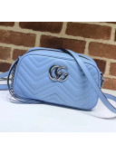 Gucci GG Marmont Matelassé Small Shoulder Bag 447632 Pastel Blue 2020