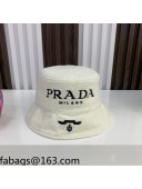 Prada Terry Logo Bucket Hat White 2021