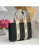 Chloe Medium Woody Felt Tote Bag Dark Grey 2022