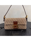 Fendi Baguette Medium Bag in Beige FF Suede 2021 8530