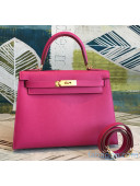 Hermes Kelly 25/28/32cm Bag in Original Epsom Leather Rosy/Gold Hardware 2020  (Half-Handmand) 