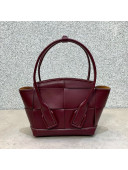 Bottega Veneta Arco Mini Bag in Smooth Maxi Woven Calfskin Burgundy 2020