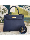 Hermes Kelly 25/28/32cm Bag in Original Epsom Leather Royal Blue/Gold Hardware 2020  (Half-Handmand) 