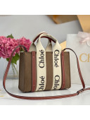 Chloe Small Woody Felt Tote Bag with Strap Light Brown 2022