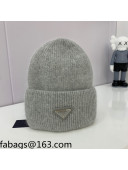 Prada Warm Knit Hat Grey 2021 15