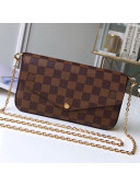 Louis Vuitton Pochette Félicie Chain Wallet WOC in Damier Ebene Canvas N63032