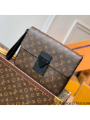 Louis Vuitton S Lock 4A Clutch in Monogram Canvas M80560 Black/Brown 2021