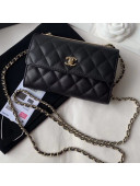 Chanel Lambskin Quilting Trendy CC Wallet with Chain Black 2018