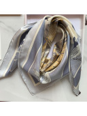 Hermes Sea Snail Twilly Silk Square Scarf 90x90cm Grey 2021