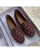 Dior J'Adior Espadrilles in Burgundy Oblique Canvas 2019